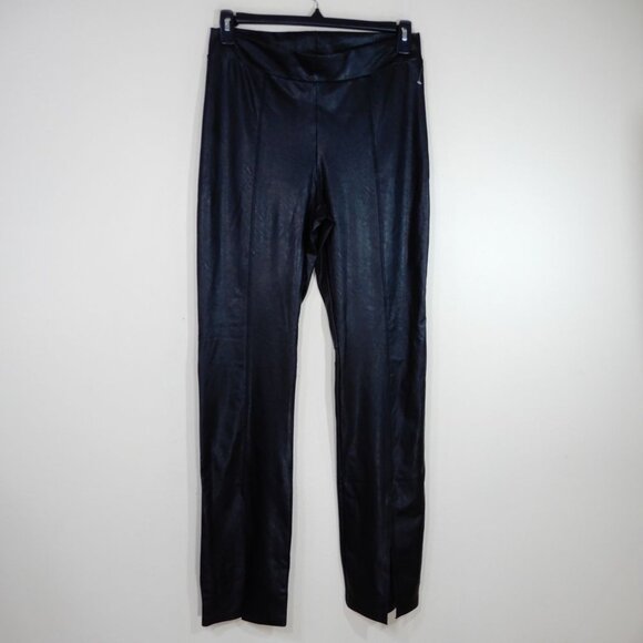 Commando Faux Leather Split Front Pants Size L Black Stretch Pull On NEW $129 - Picture 5 of 7